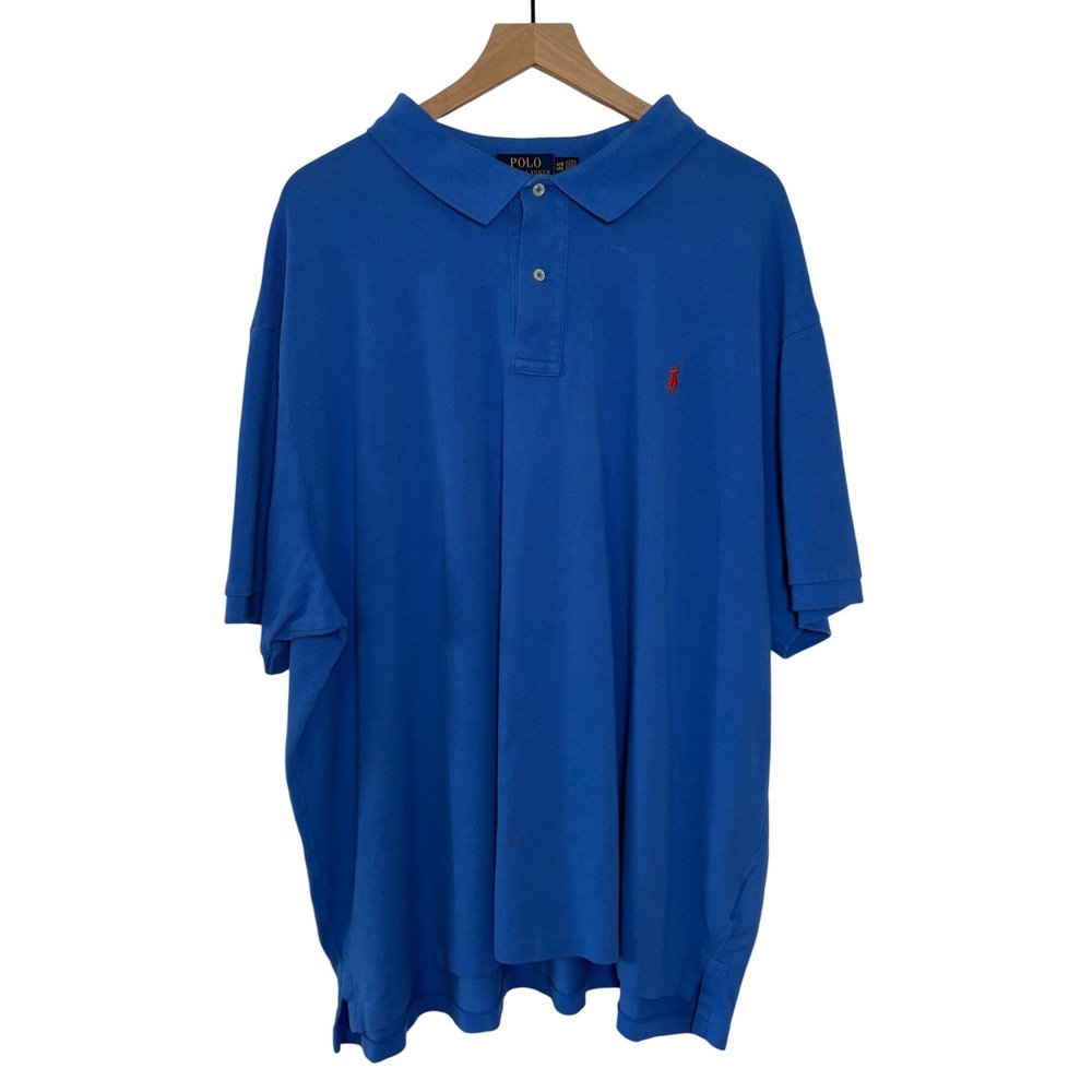 Polo Ralph Lauren Mens Royal Blue Cotton Pique Short Sleeve Polo Shirt 4XB
